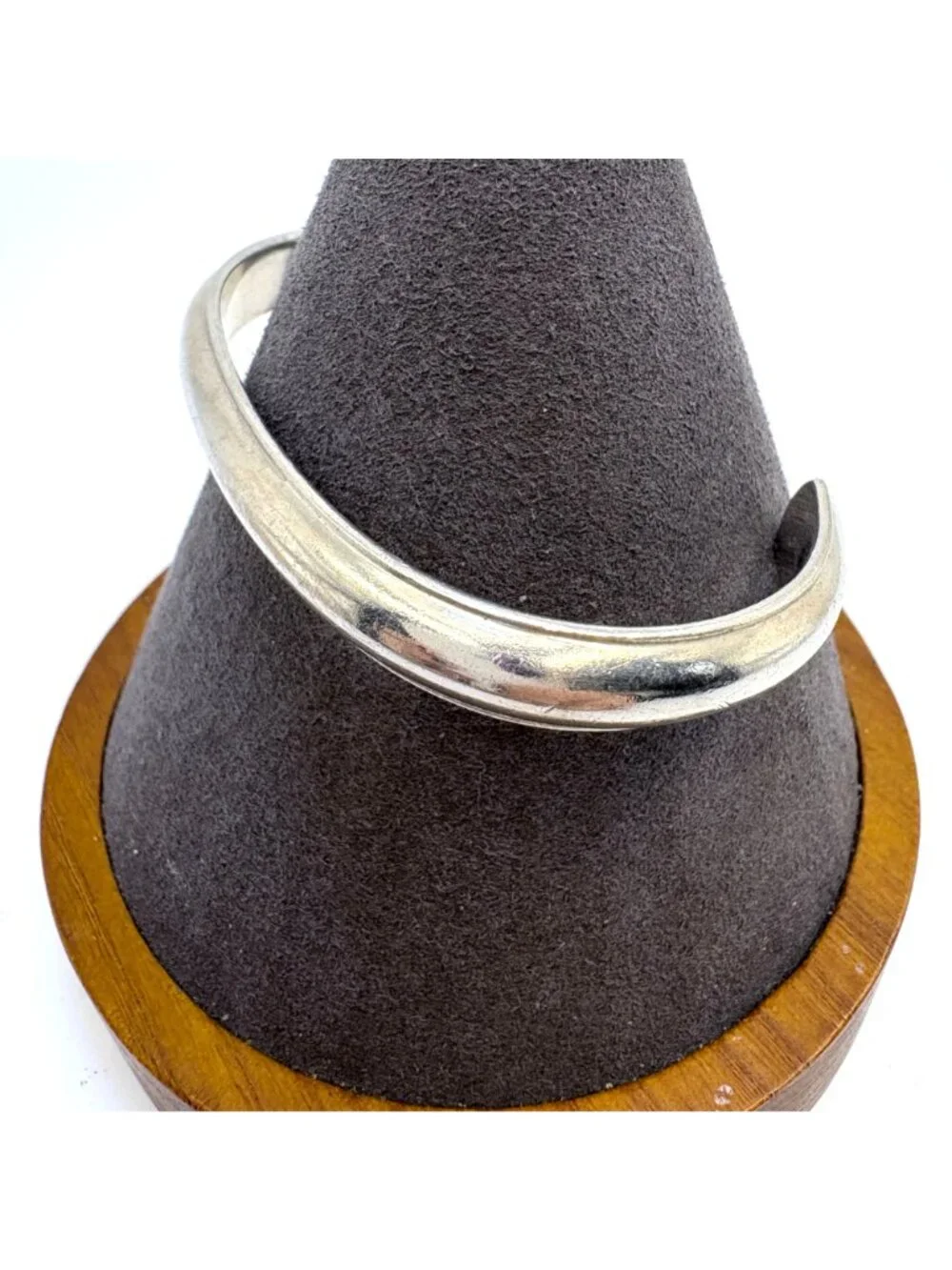 Rounded Open Cuff Bracelet 925 Sterling Silver 8mm Wide 7